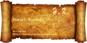 Handl Kornél névjegykártya