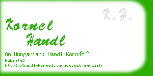 kornel handl business card